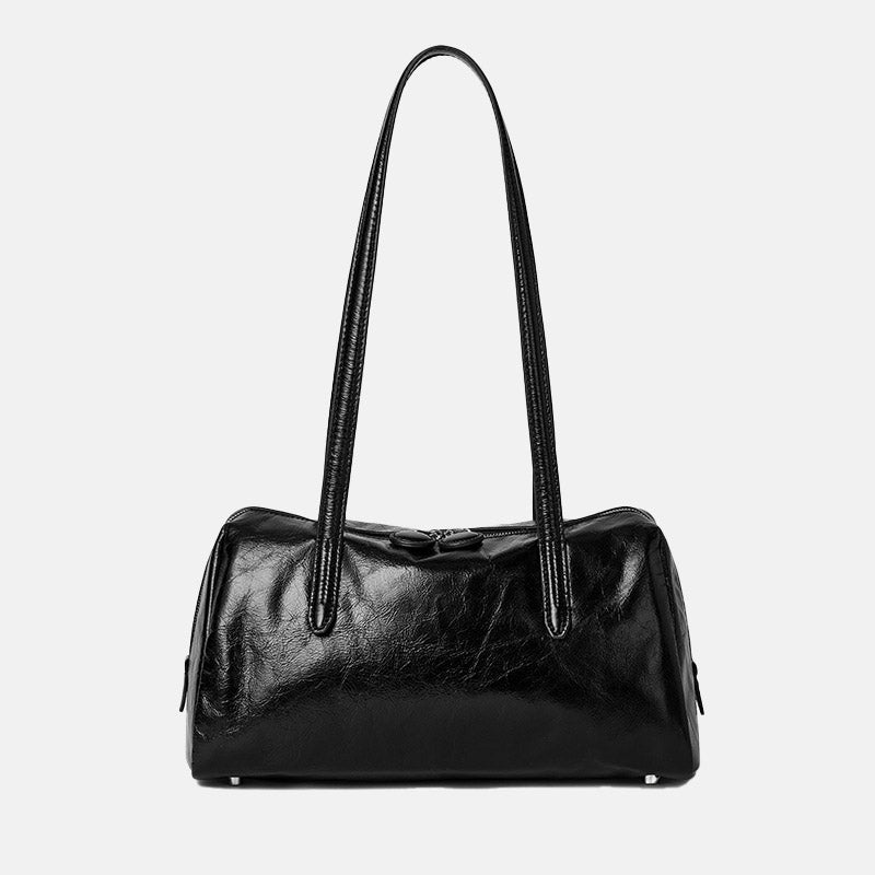 Women’s Vintage Genuine Leather Pillow-Shaped Baguette Bag image