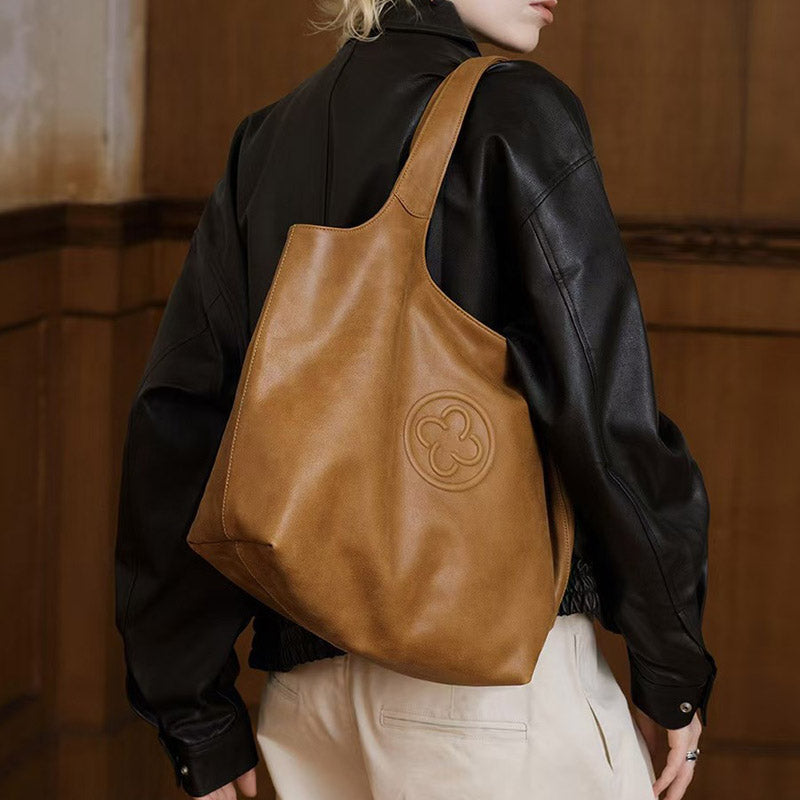 Women’s Vintage Genuine Leather Shoulder Tote Bag image 3