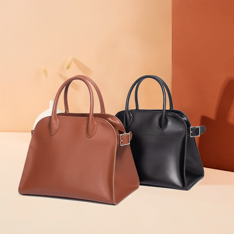 Women’s Vintage Genuine Leather Side Hooks Handbag image 5