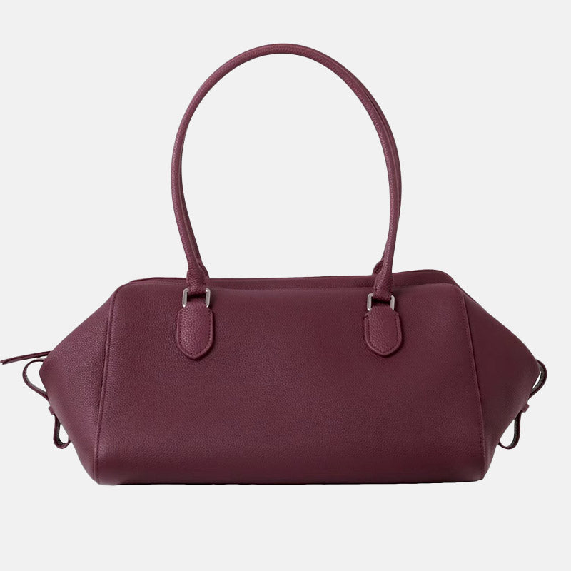 Women’s Vintage Genuine Leather Zippered Baguette Handbag image