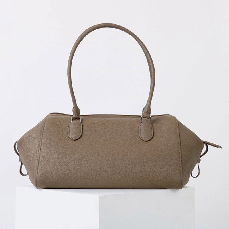 Women’s Vintage Genuine Leather Zippered Baguette Handbag image 6