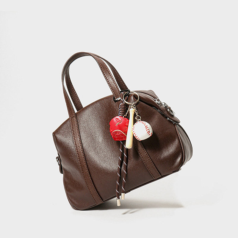 Women’s Vintage Leather Boston Crossbody Handbag image 2