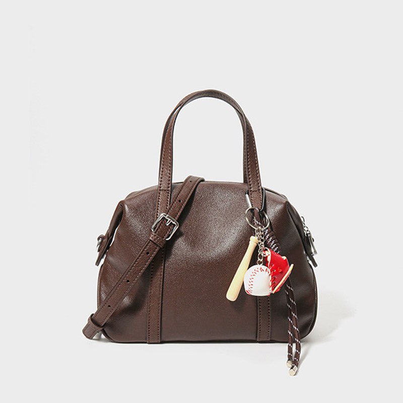 Women’s Vintage Leather Boston Crossbody Handbag image