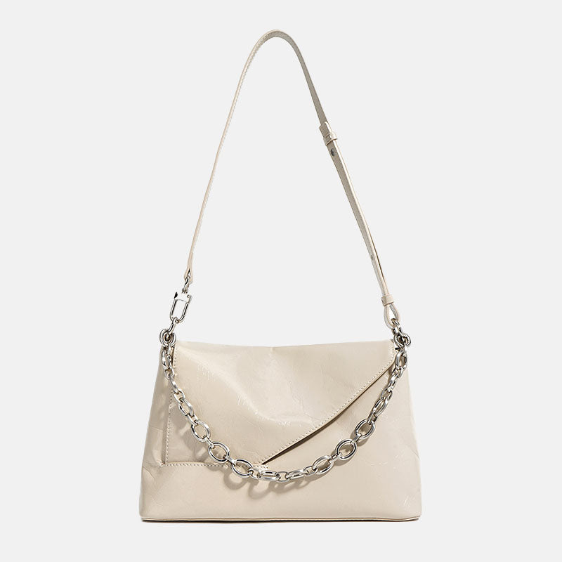 Women’s Vintage Leather Chain Baguette Bag image 6