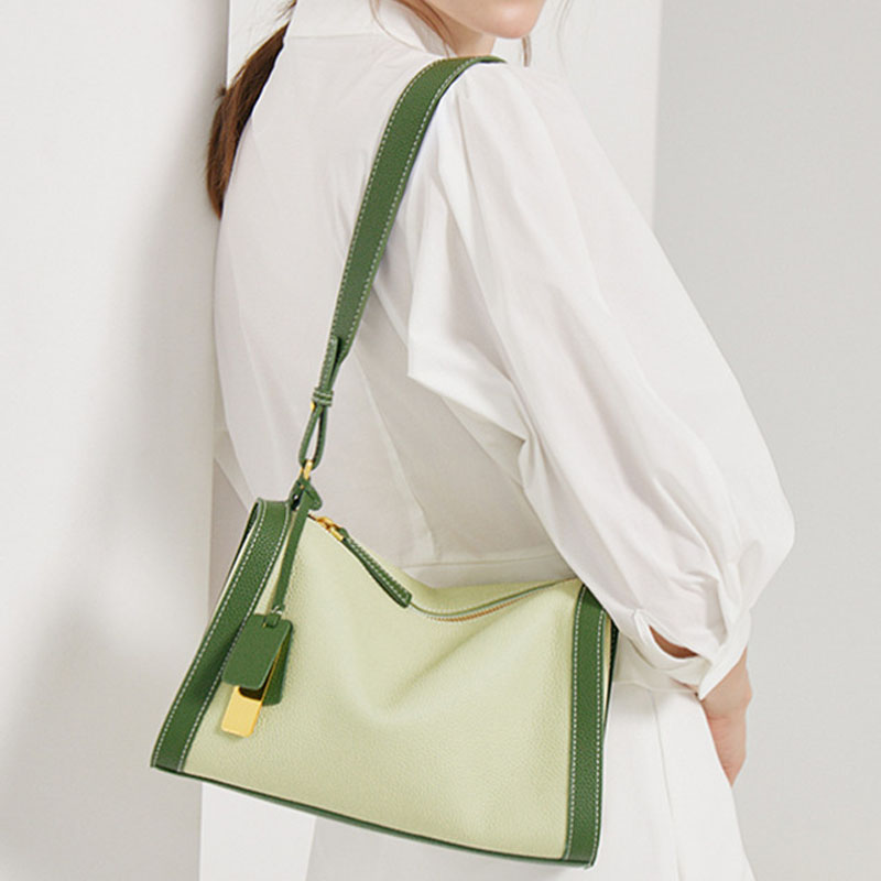 Women’s Vintage Leather Colorblock Crossbody Shoulder Bag image 3