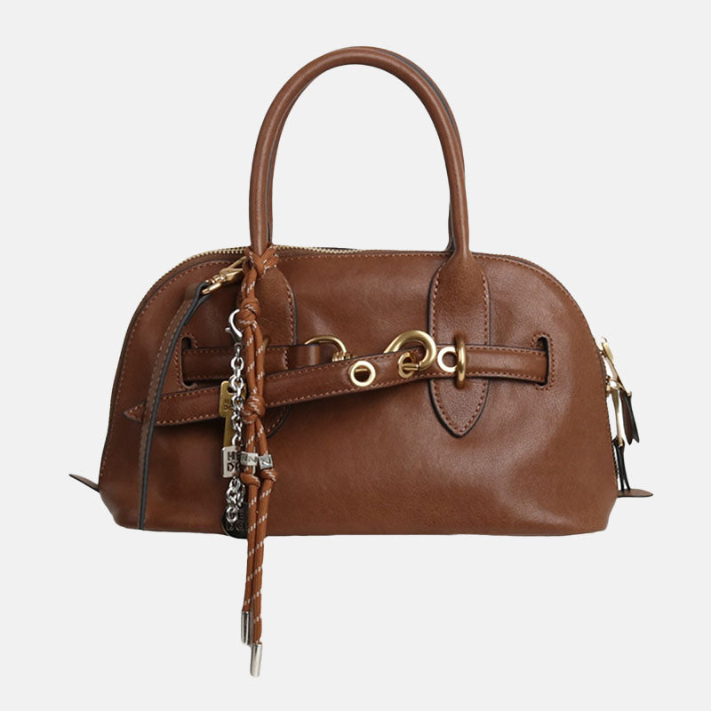 Women’s Vintage Leather Shell-Shaped Handbag image