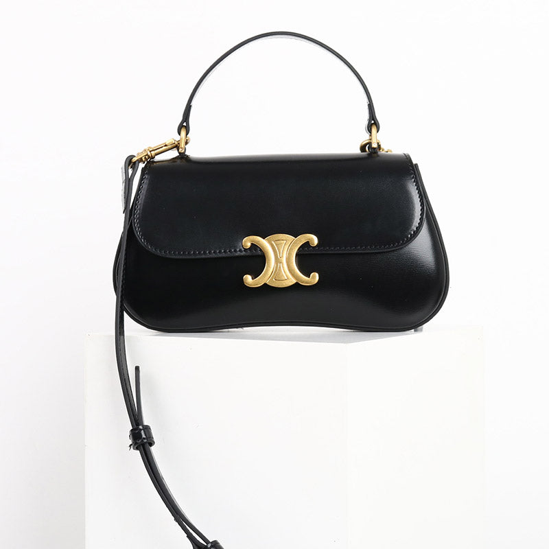 Women’s Vintage Leather Triomphe Clasp Top Handle Crossbody Bag image 6
