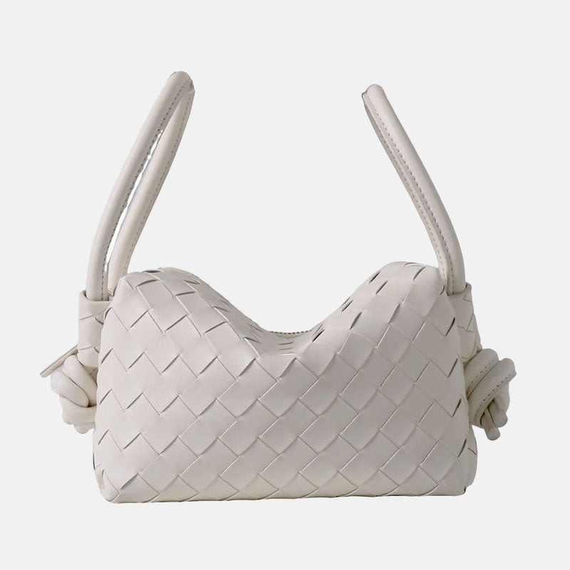 Women’s Vintage Mini Genuine Leather Pillow-Shaped Woven Handbag image