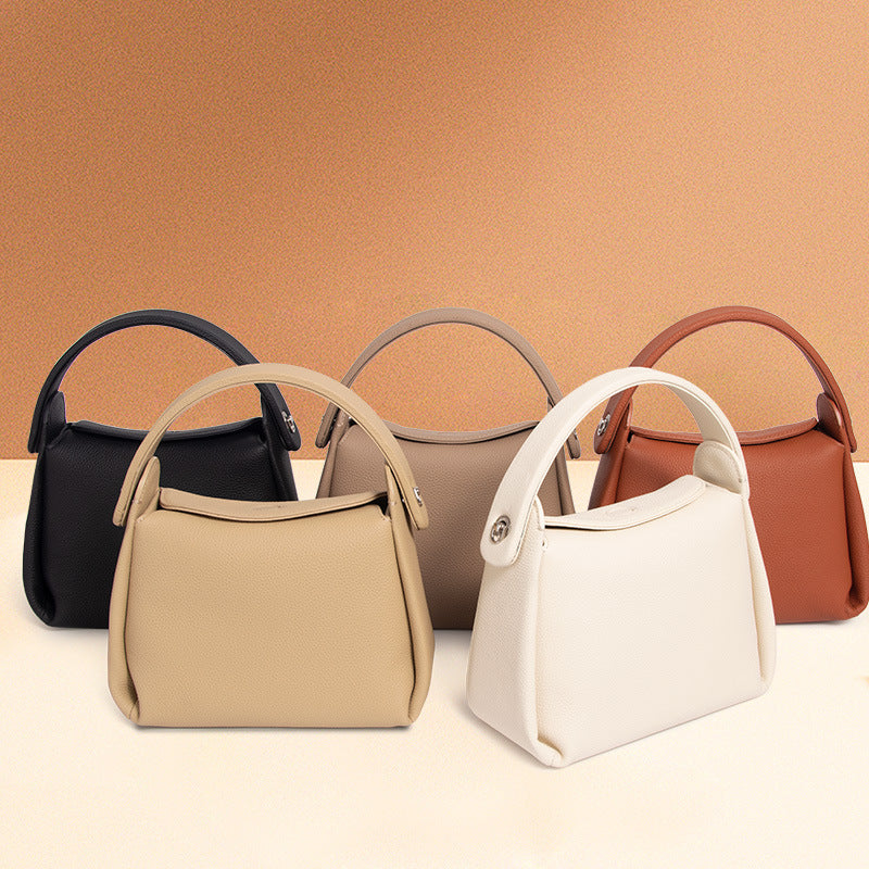 Women’s Vintage Minimalist Genuine Leather Dumpling-Shaped Handbag image 7