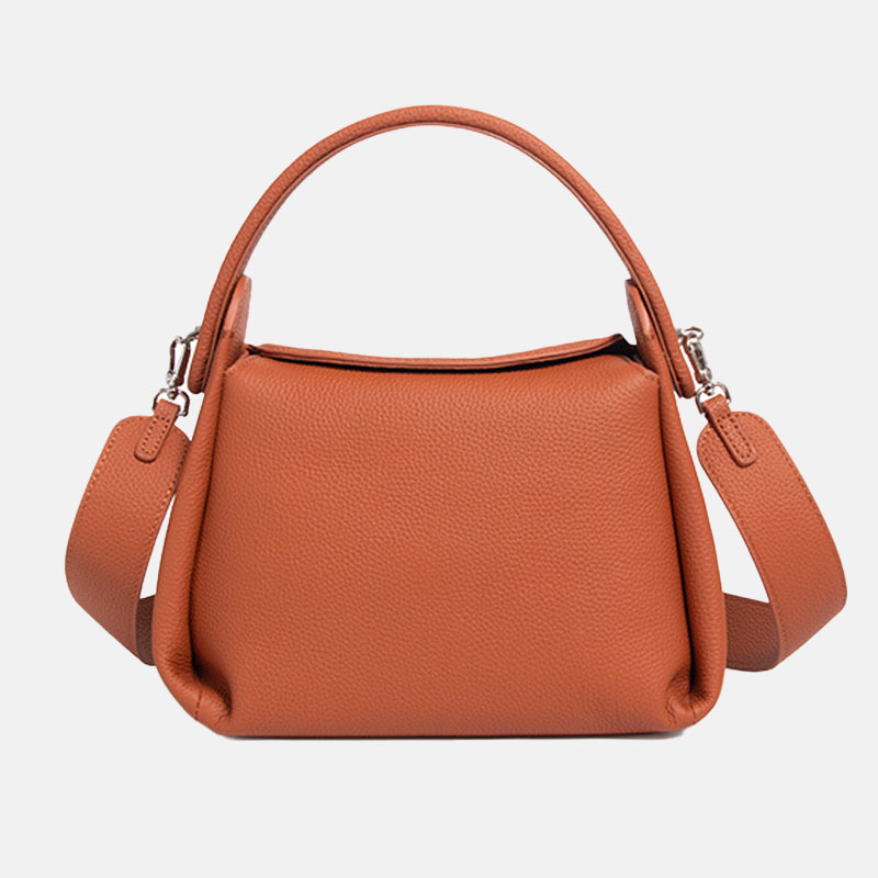 Women’s Vintage Minimalist Genuine Leather Dumpling-Shaped Handbag image