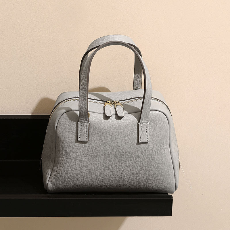 Women’s Vintage Minimalist  Leather Top Handle Bag image 5