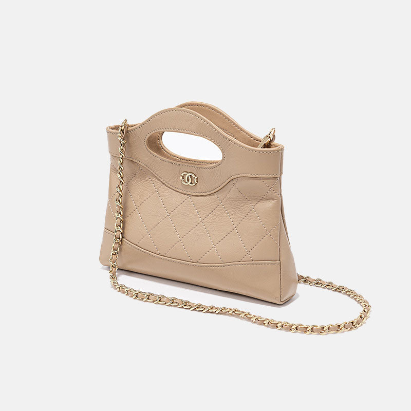 Women’s Vintage Quilted Crossbody Chain Handbag in Wax Genuine Leather image 8