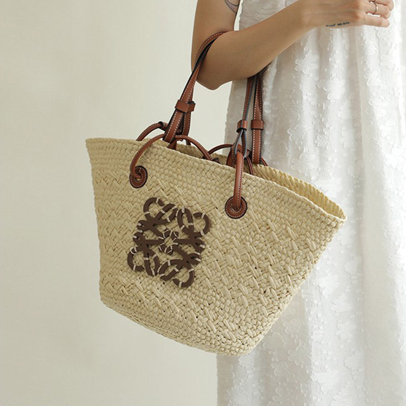 Women’s Vintage Raffia Straw Woven Beach Shoulder Tote Bag image 3