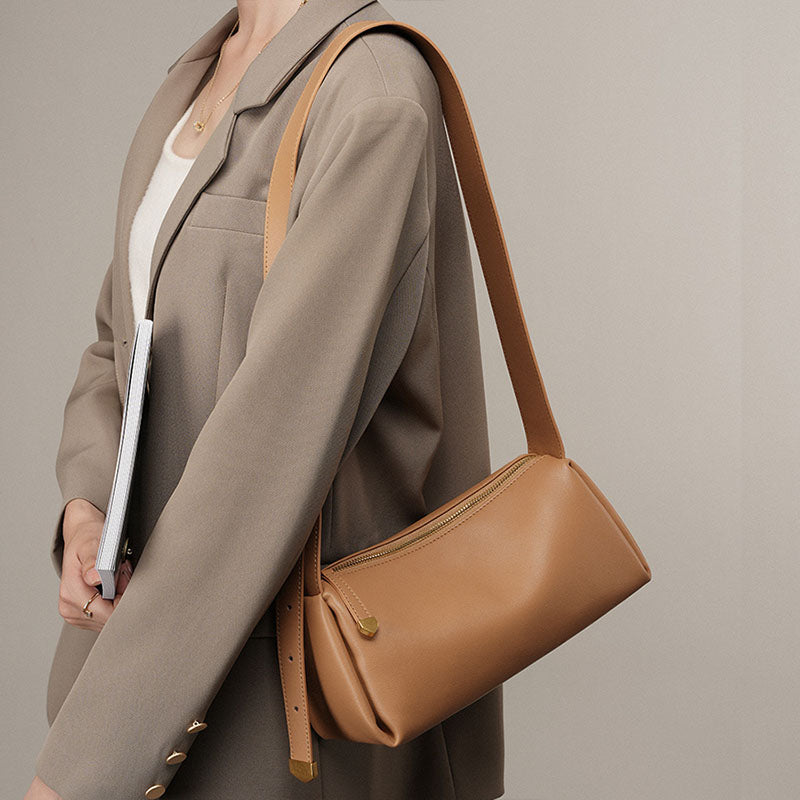 Women’s Vintage Soft Genuine Leather Crossbody Baguette Bags image 3