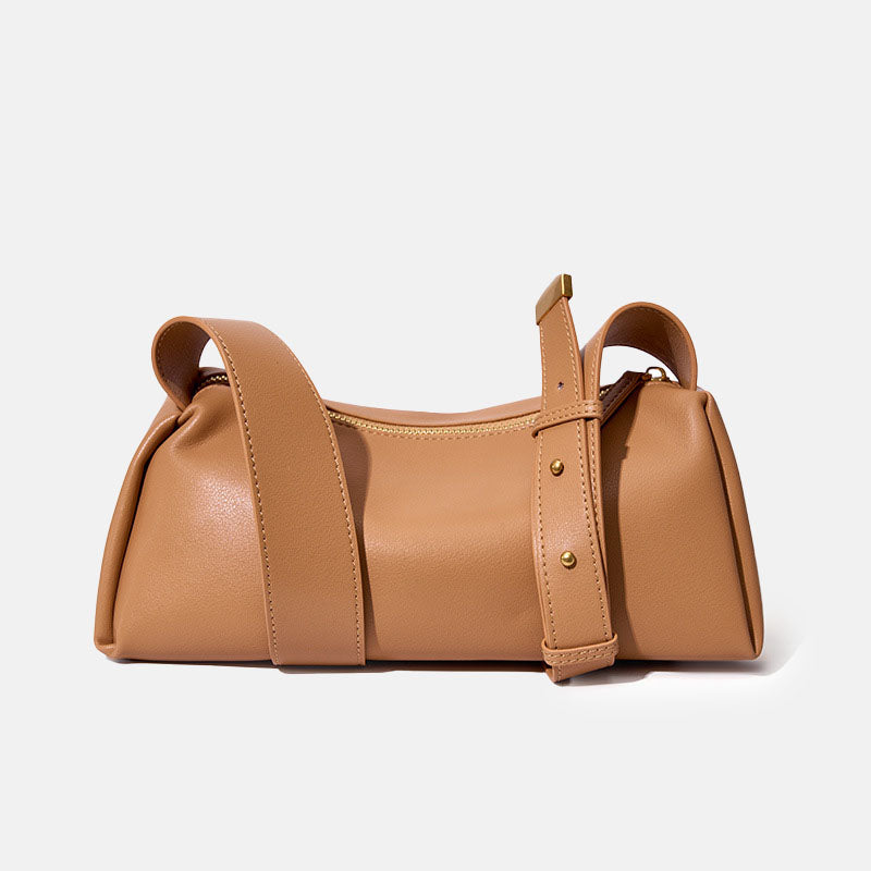 Women’s Vintage Soft Genuine Leather Crossbody Baguette Bags image