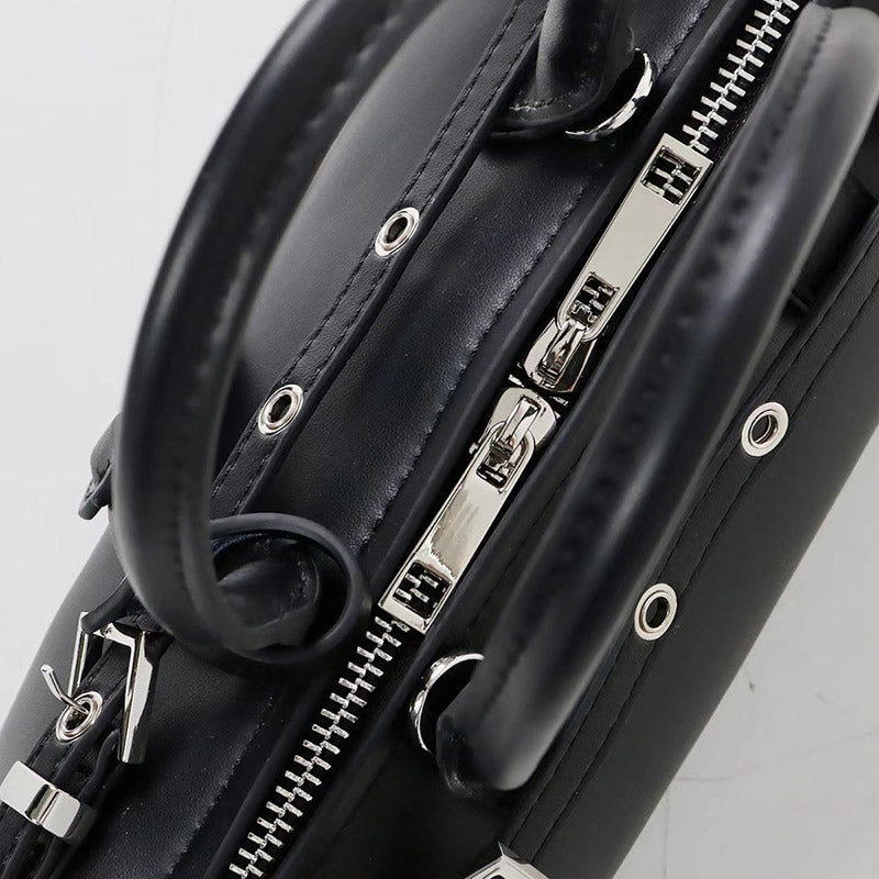 Women’s Vintage Split Leather Baguette Handbag In Silver Hardware image 3