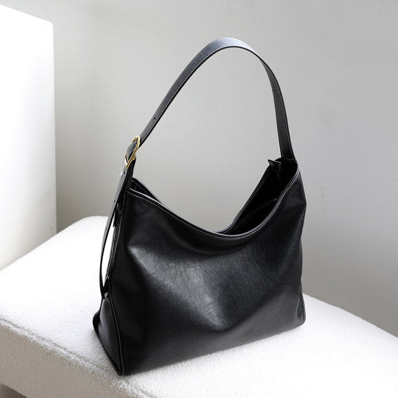 Women’s Vintage Split Leather Hobo Shoulder Bag image 5