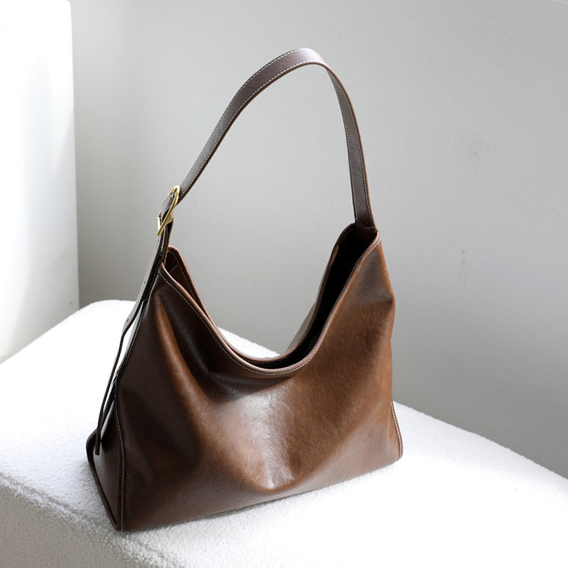 Women’s Vintage Split Leather Hobo Shoulder Bag image 3