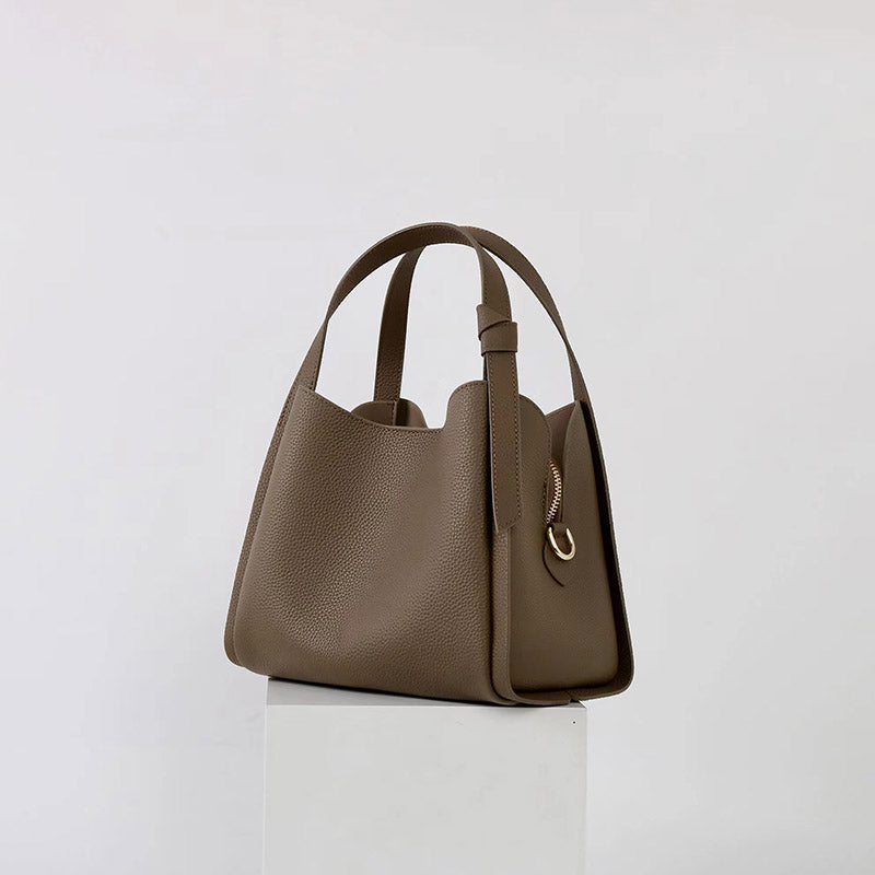Women’s Vintage Top-Grain Leather Bucket Handbag image 6