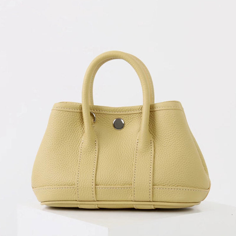 Women’s Vintage Top-Grain Leather Mini Bucket Tote Bag image