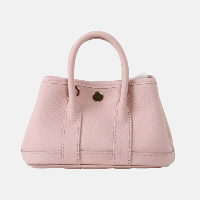 Women’s Vintage Top-Grain Leather Mini Bucket Tote Bag image 5
