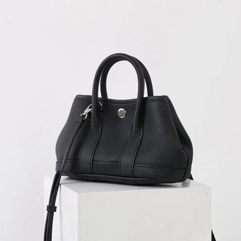 Women’s Vintage Top-Grain Leather Mini Bucket Tote Bag image 7