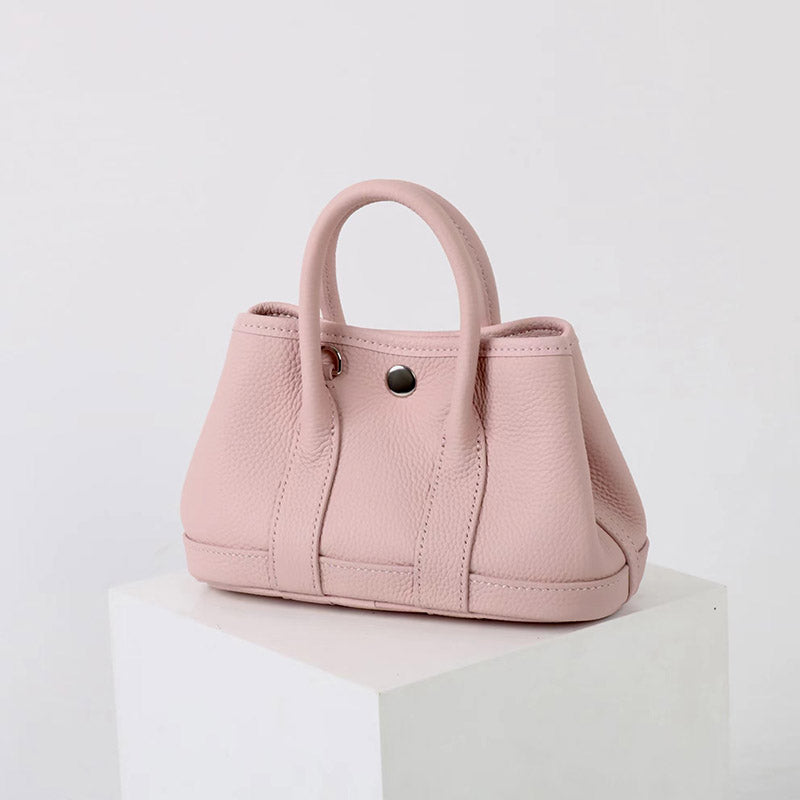 Women’s Vintage Top-Grain Leather Mini Bucket Tote Bag image 6