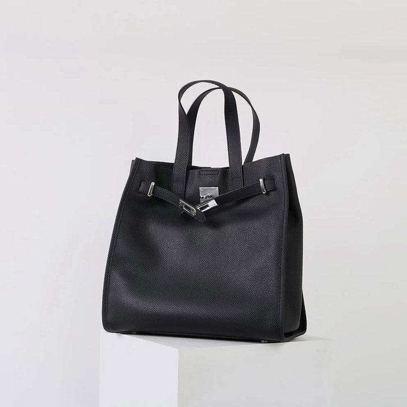 Women’s Vintage Top Grain Leather Tote Bags In Silver Hardware image 2