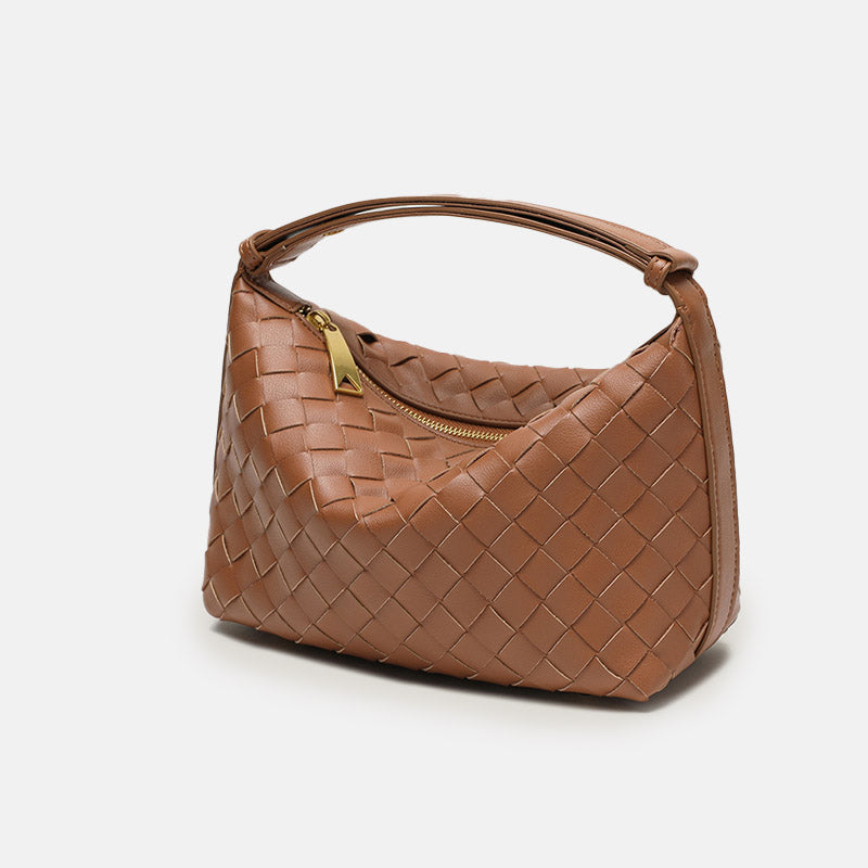 Women’s Vintage Top-Grain Leather Woven Handbag image 6
