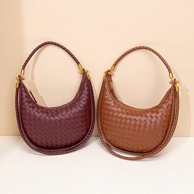 Women’s Vintage Woven Crescent Saddle Bag image 4
