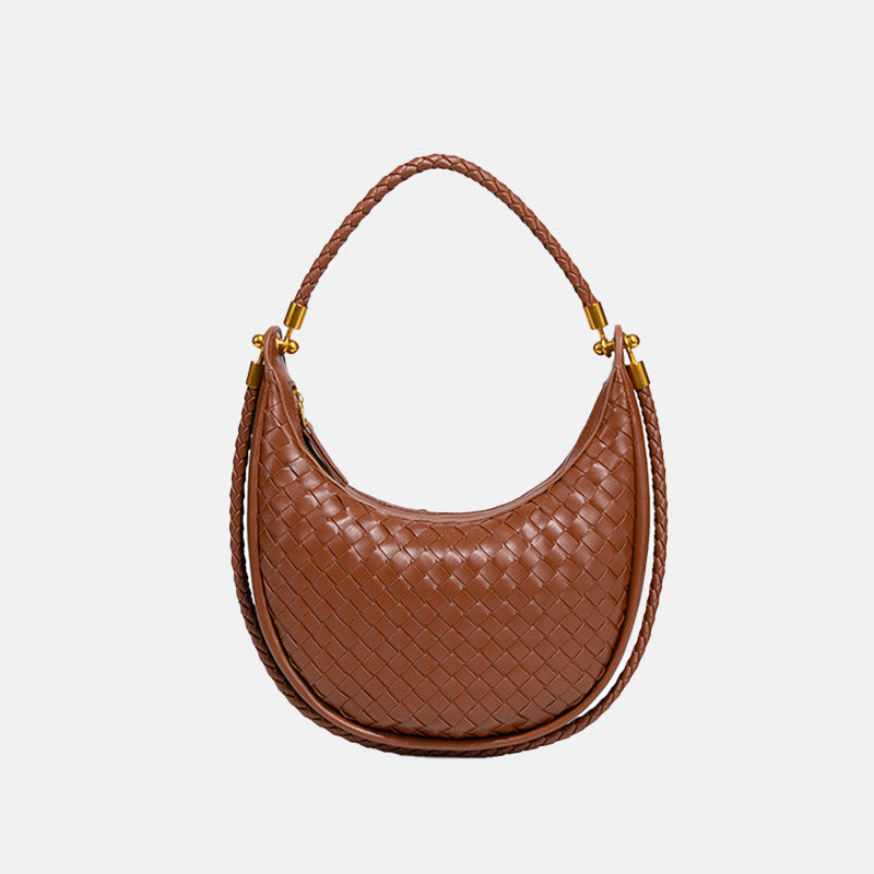 Women’s Vintage Woven Crescent Saddle Bag image