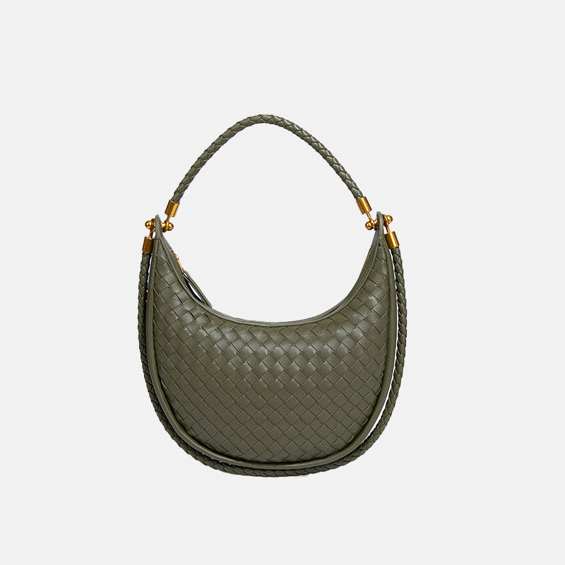 Women’s Vintage Woven Crescent Saddle Bag image 7