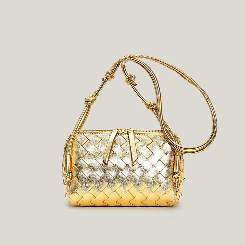 Women’s Vintage Woven Split Leather Crossbody Bag image 3