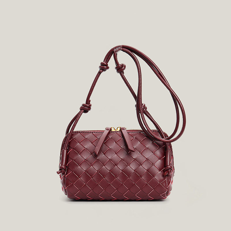 Women’s Vintage Woven Split Leather Crossbody Bag image 6