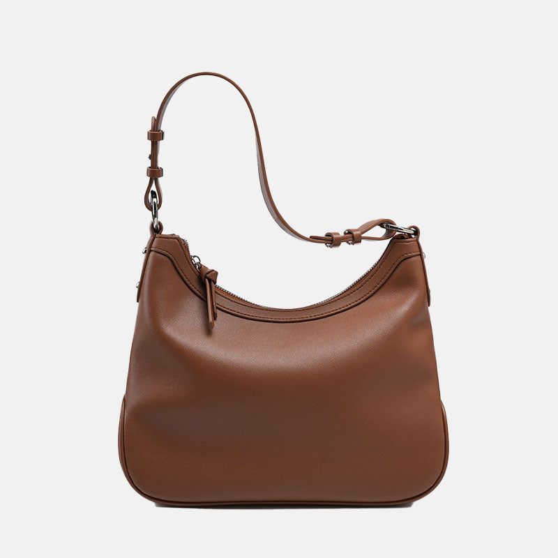 Women’s Vintage Zipper Crossbody Baguette Bags in Genuine Leather image 7