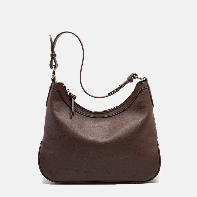 Women’s Vintage Zipper Crossbody Baguette Bags in Genuine Leather image