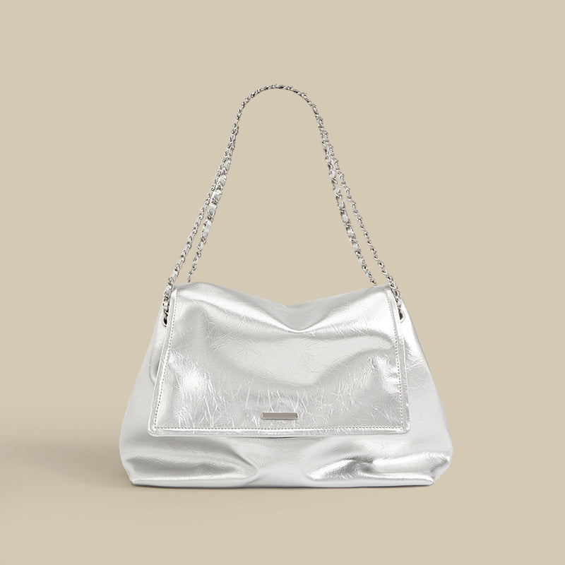 Women’s Waxed Genuine Leather Chain Shoulder Bag image 2