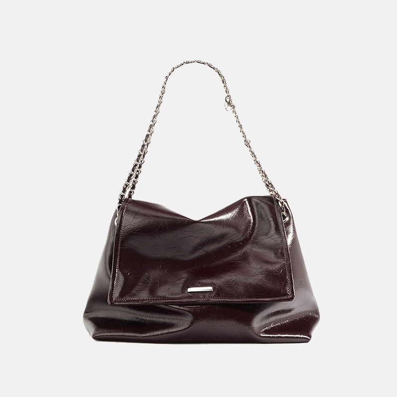 Women’s Waxed Genuine Leather Chain Shoulder Bag image 4