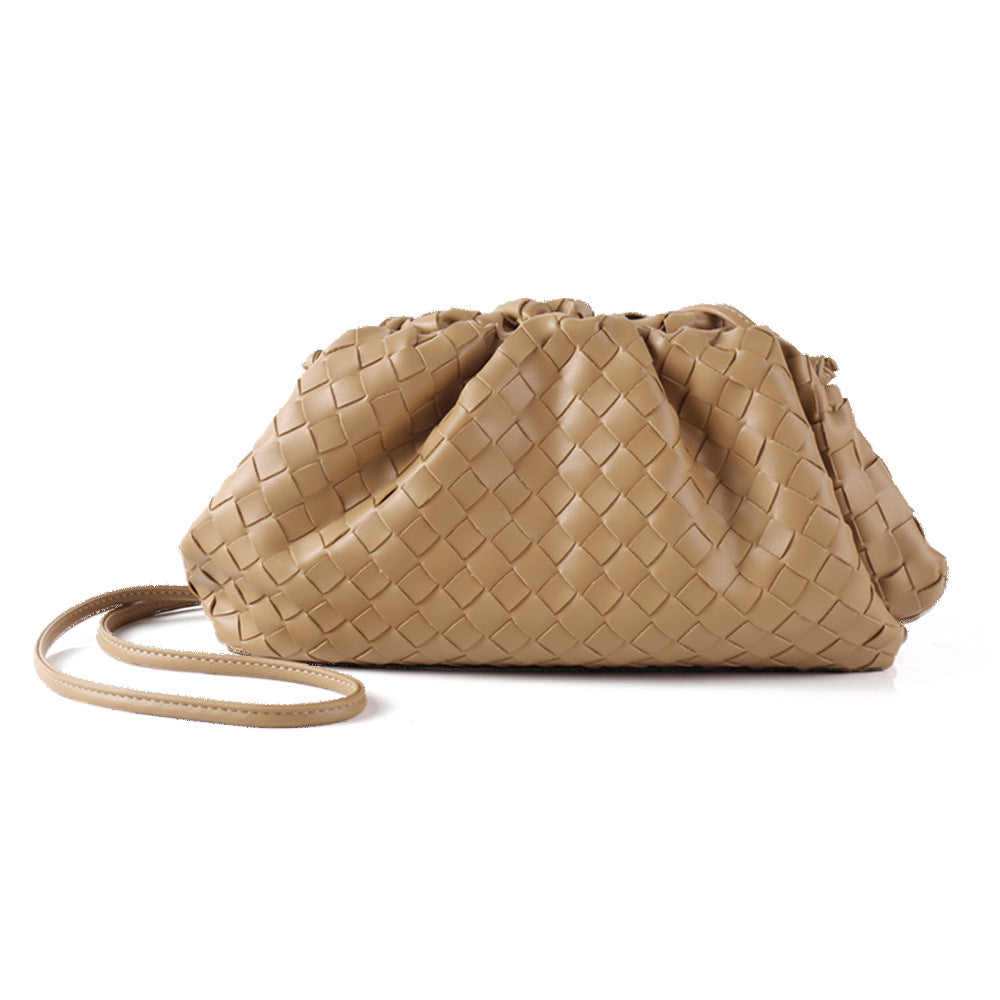 Women’s Woven Cloud Shape Shoulder Crossbody Clutch Bag image