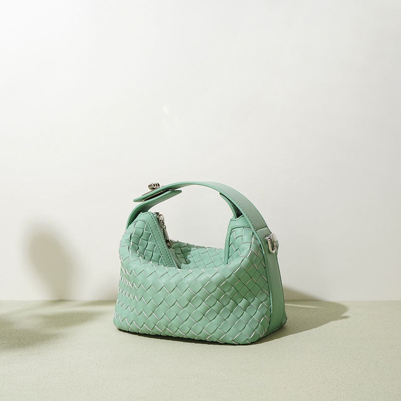 Women’s Woven Genuine Leather Minimalist Shoulder Handbag image 7