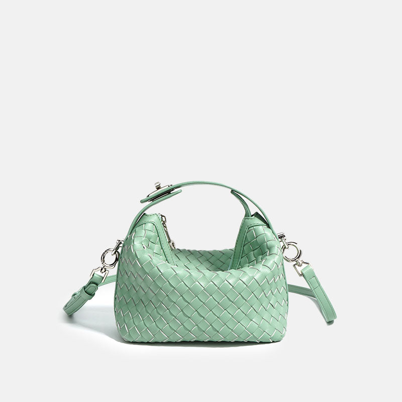 Women’s Woven Genuine Leather Minimalist Shoulder Handbag image 6
