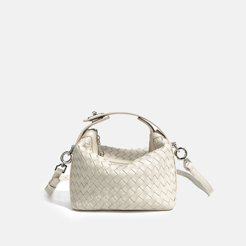 Women’s Woven Genuine Leather Minimalist Shoulder Handbag image 4