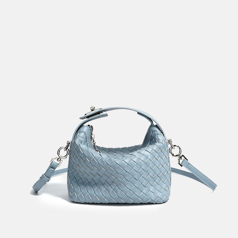 Women’s Woven Genuine Leather Minimalist Shoulder Handbag image