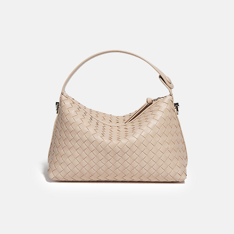 Women’s Woven Genuine Leather Vintage Zipper Handbags image