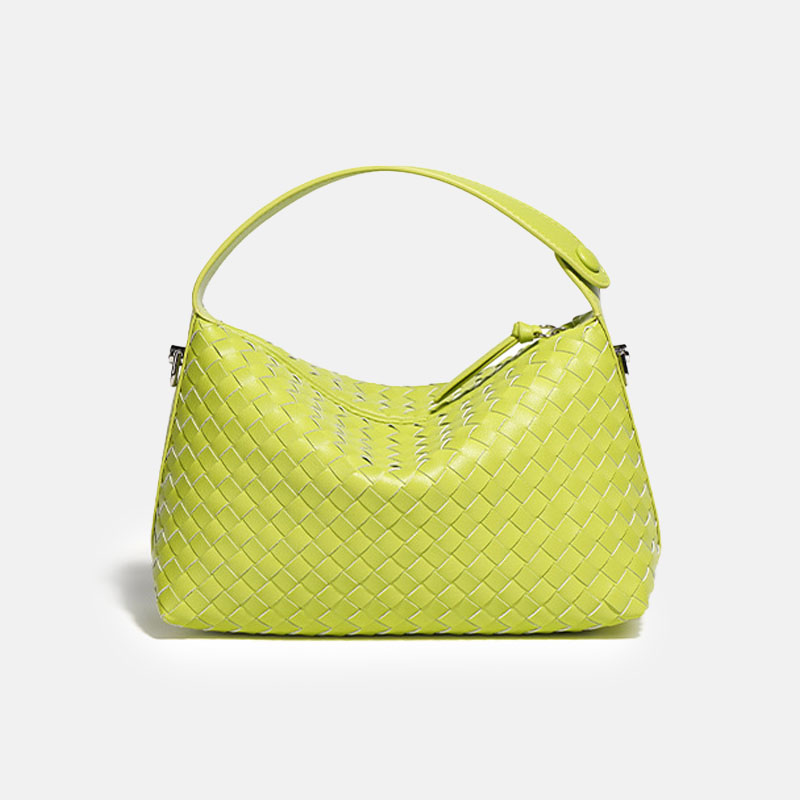 Women’s Woven Genuine Leather Vintage Zipper Handbags image 5