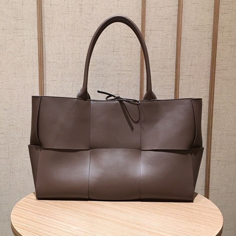 Women’s Woven Large Genuine Leather Tote Bags 35CM image 8