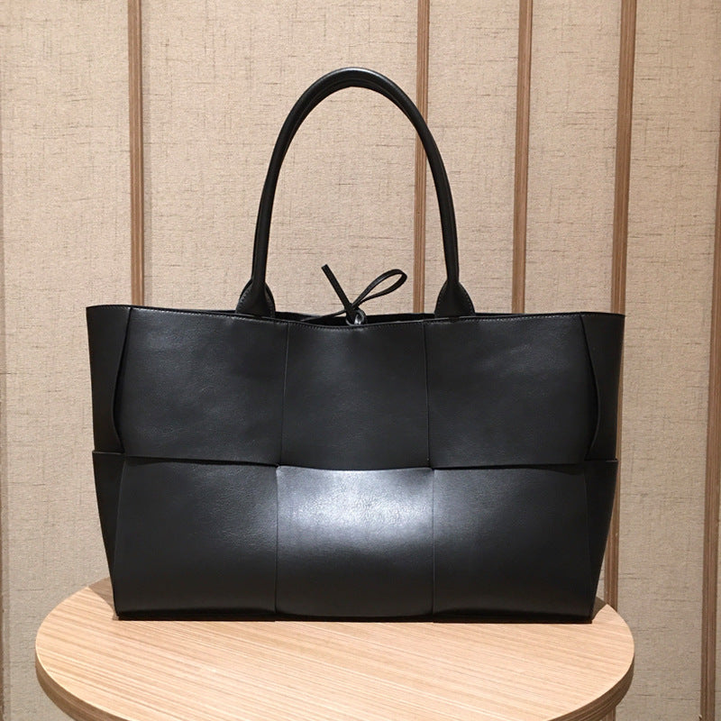 Women’s Woven Large Genuine Leather Tote Bags 35CM image 2