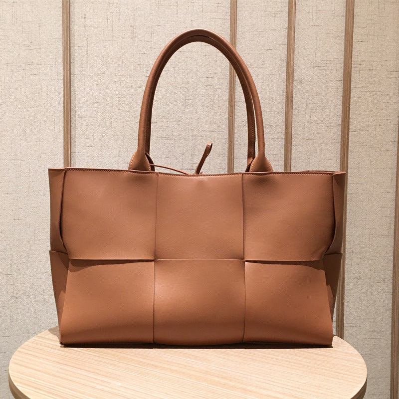 Women’s Woven Large Genuine Leather Tote Bags 35CM image 4
