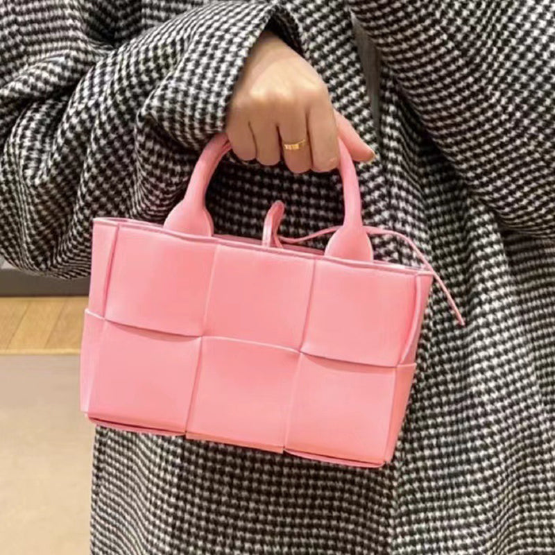 Women’s Woven Leather Mini Tote Shoulder Crossbody Bag image 2