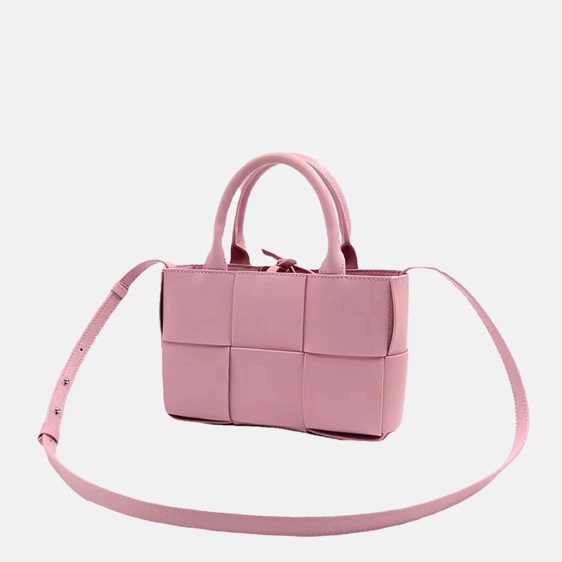 Women’s Woven Leather Mini Tote Shoulder Crossbody Bag image
